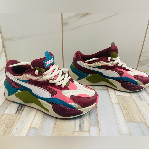PUMA RS-X3 Puzzle Chunky Sneakers Colorblock Y2K US 6.5C big kid/ women’s 8 - Picture 8 of 16